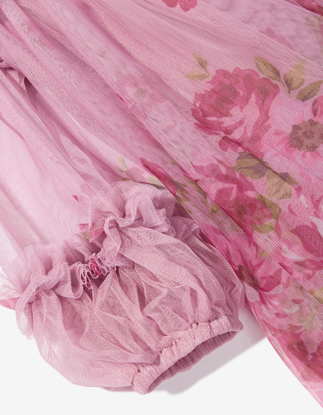 Angels Face Girls Nadiya Border Print Tulle Dress in Pink