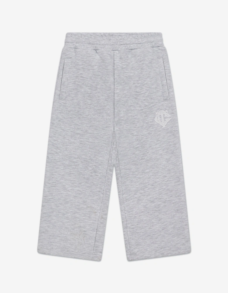 Kids Emblem Applique Joggers in Grey