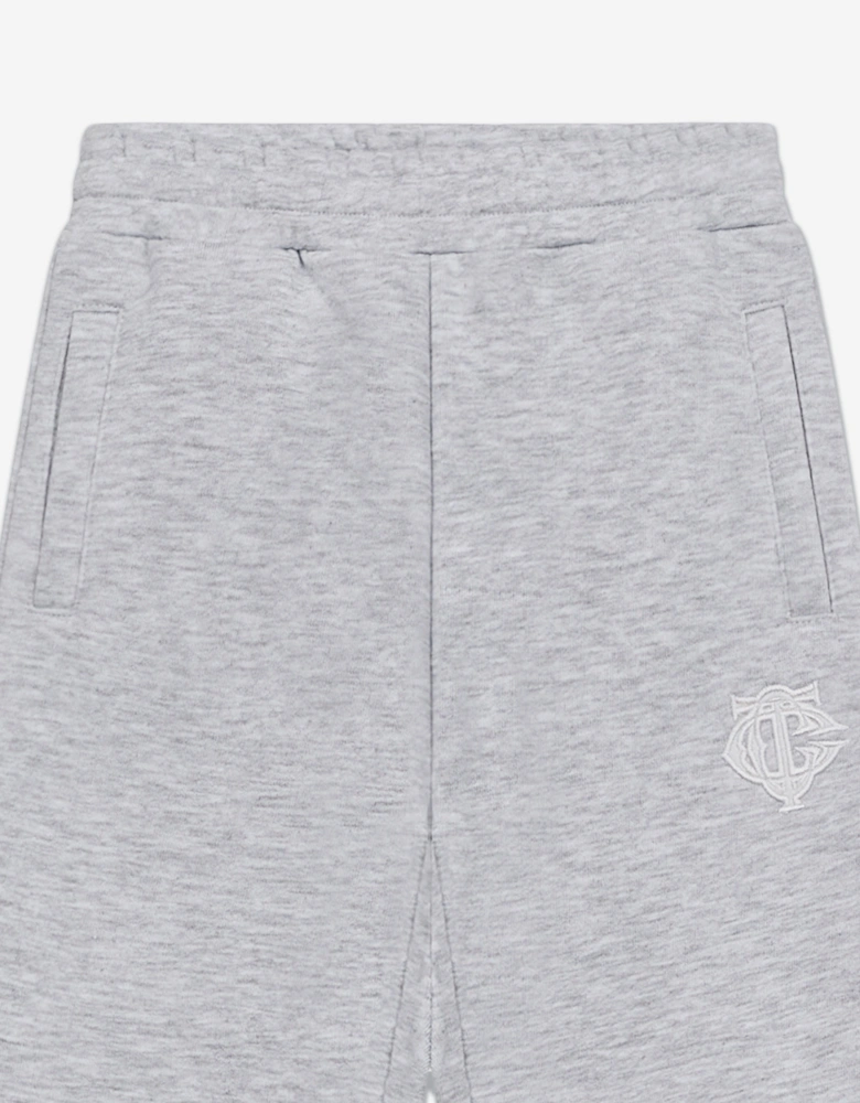 Kids Emblem Applique Joggers in Grey