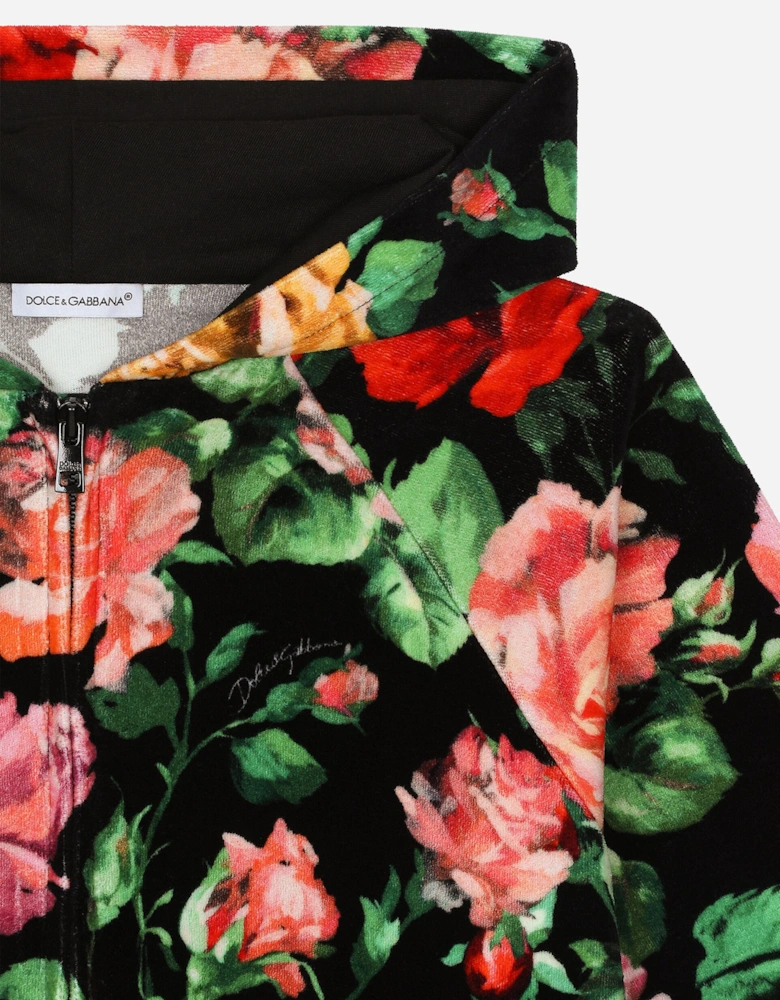 Girls Rose Zip Up Top in Multicolour
