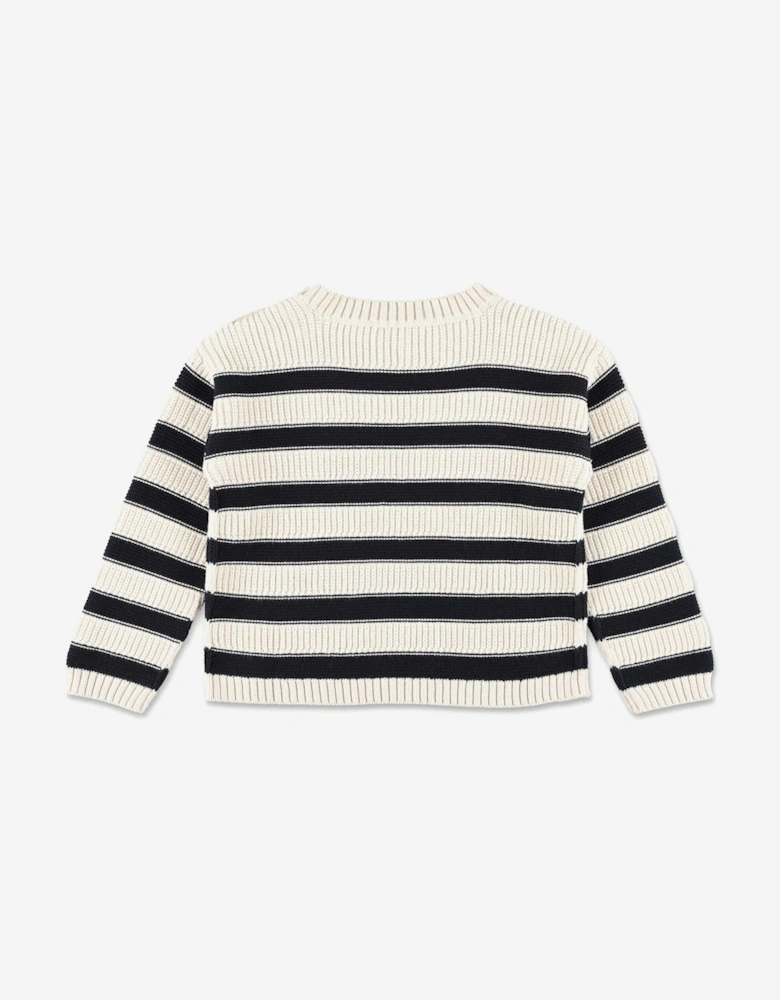 Girls Striped Ereni Jumper in Navy
