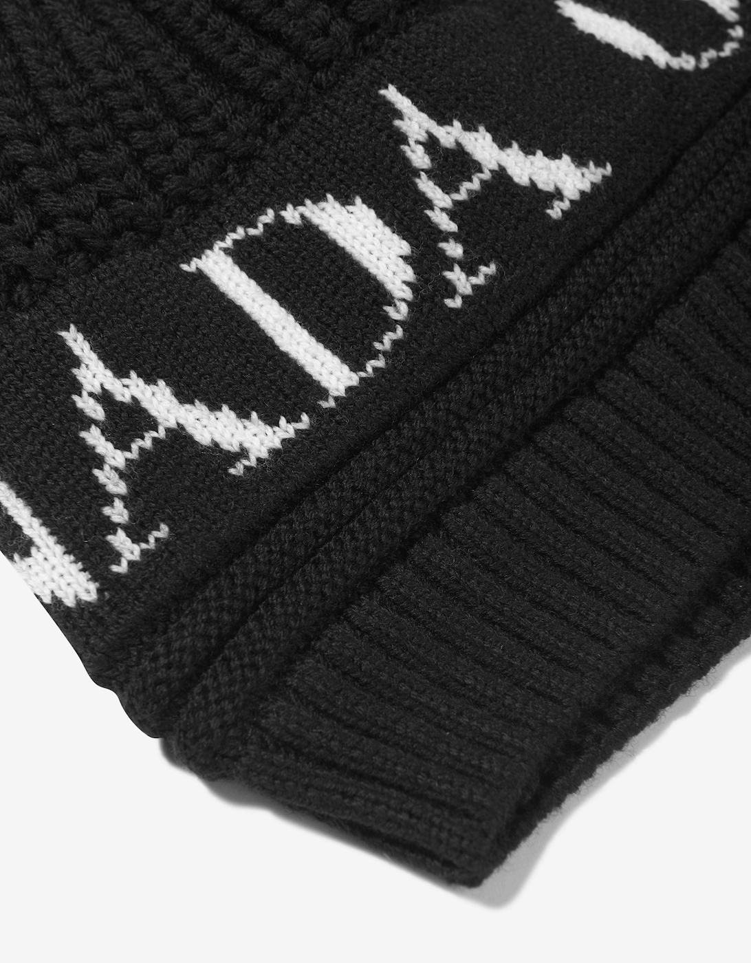 Baby Double Pom Pom Hat in Black