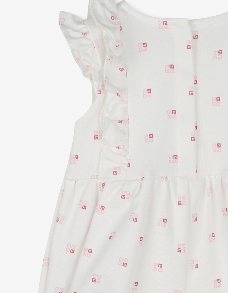Baby Girls Logo Romper in Ivory