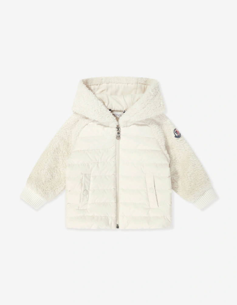Baby Girls Down Padded Zip Up Top in Ivory