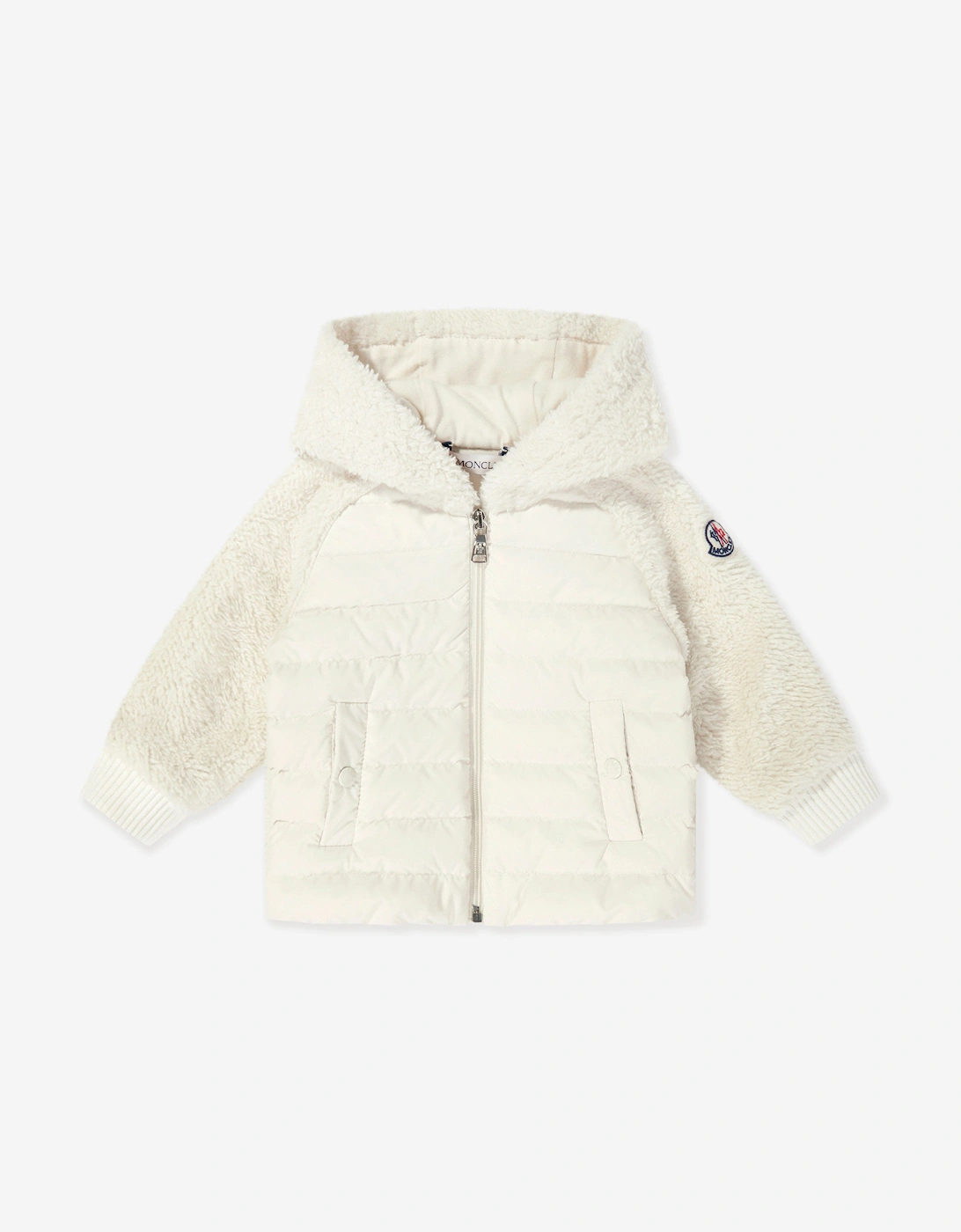 Baby Girls Down Padded Zip Up Top in Ivory, 5 of 4