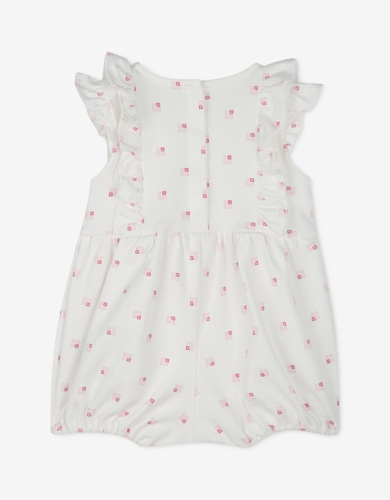 Baby Girls Logo Romper in Ivory
