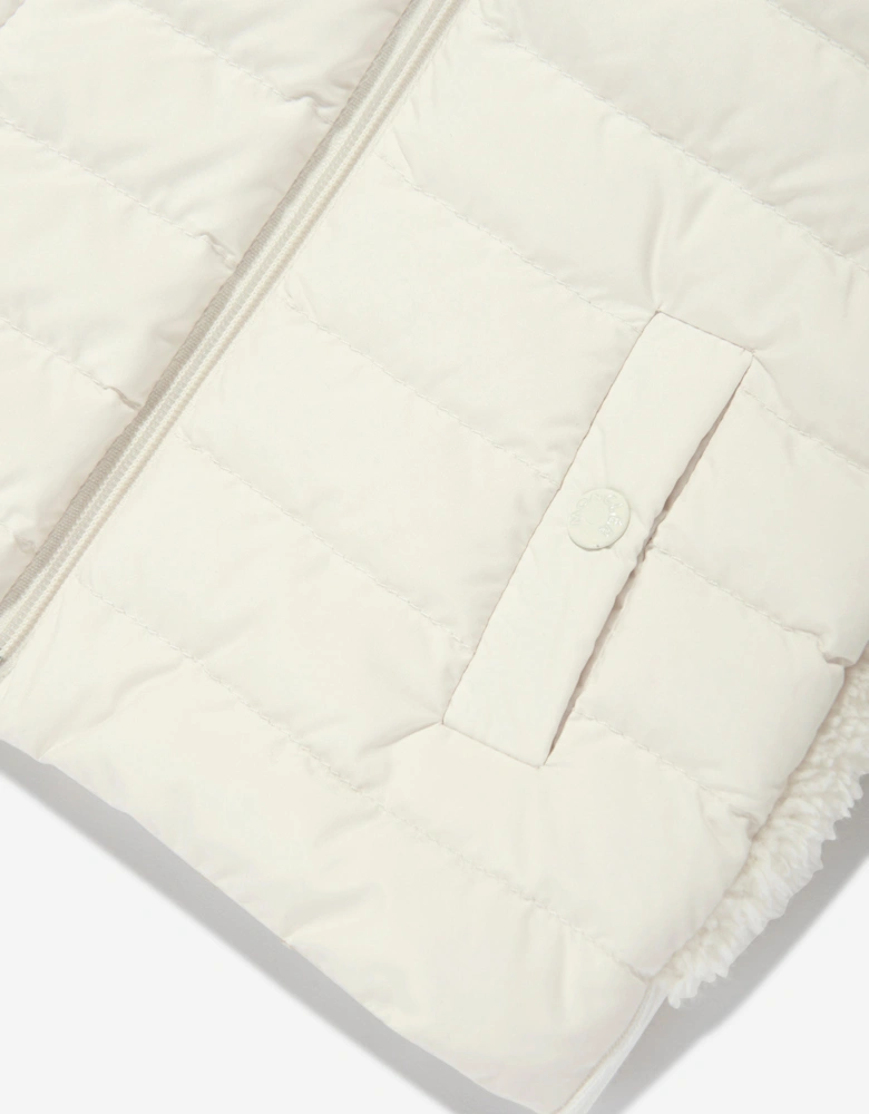 Baby Girls Down Padded Zip Up Top in Ivory