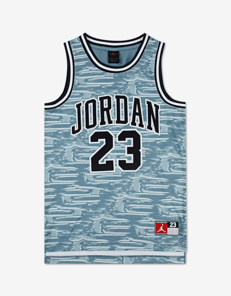Kids Jordan 23 AOP Jersey in Blue