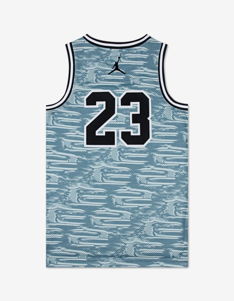 Kids Jordan 23 AOP Jersey in Blue
