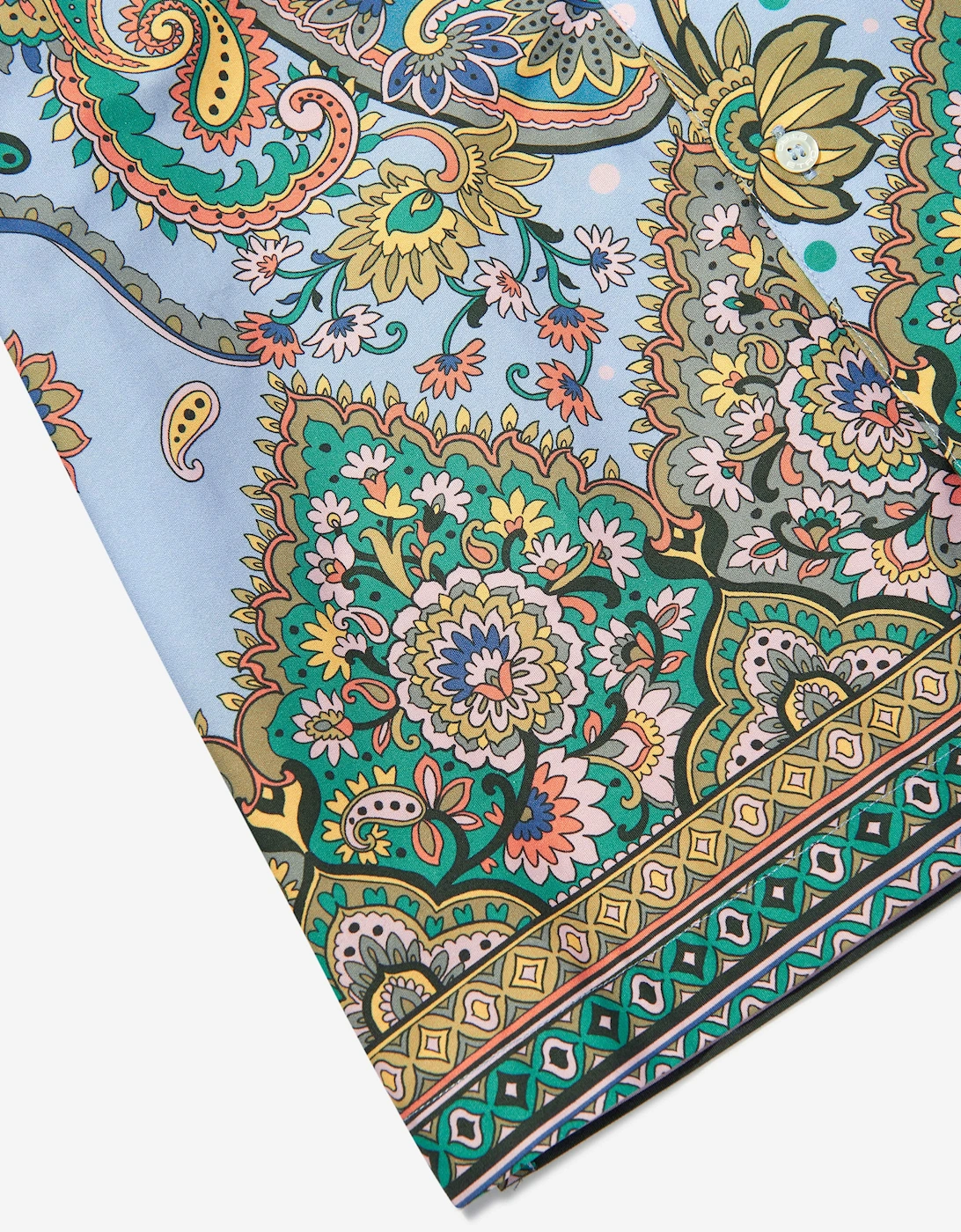 Boys Paisley Print Shirt in Blue