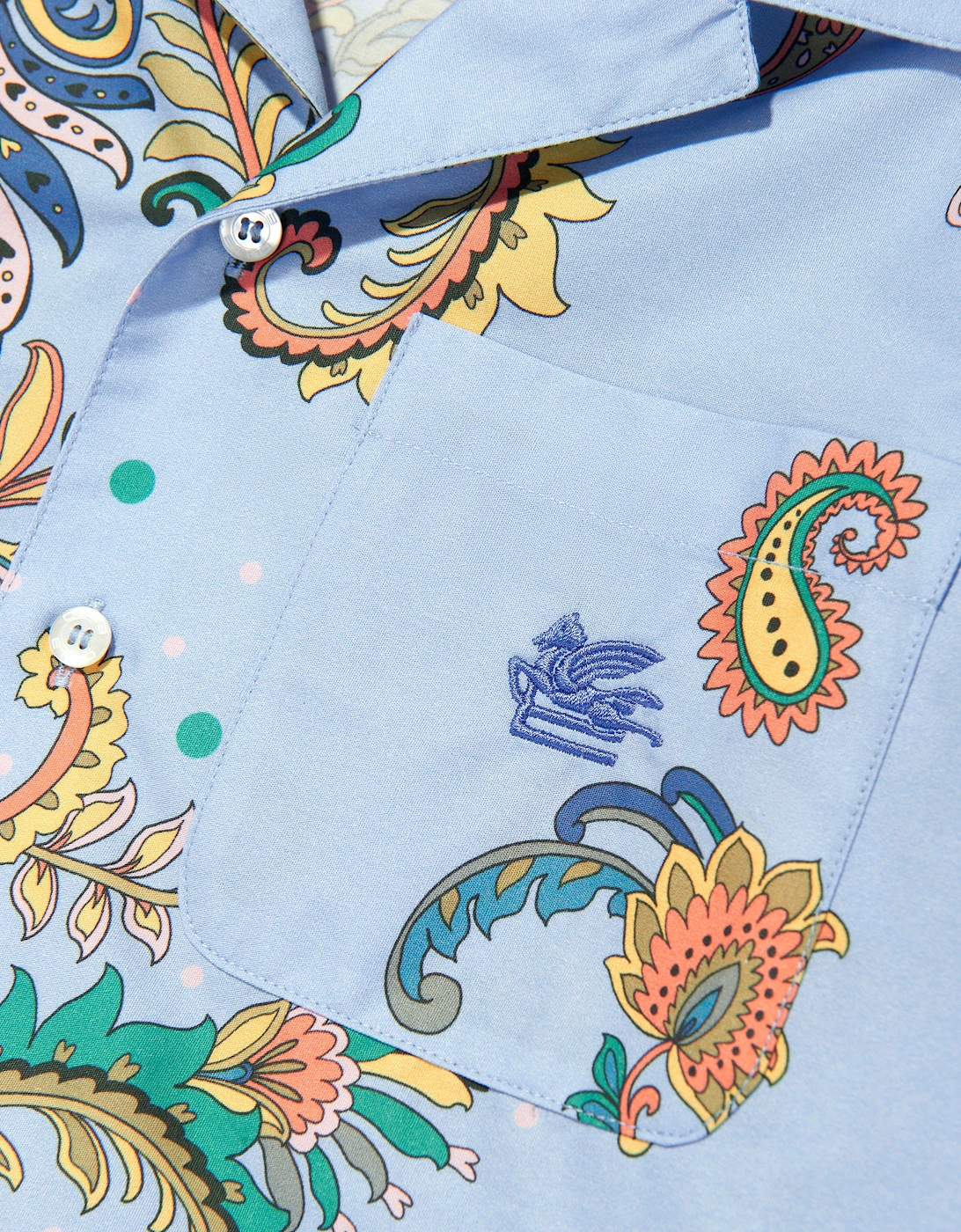 Boys Paisley Print Shirt in Blue