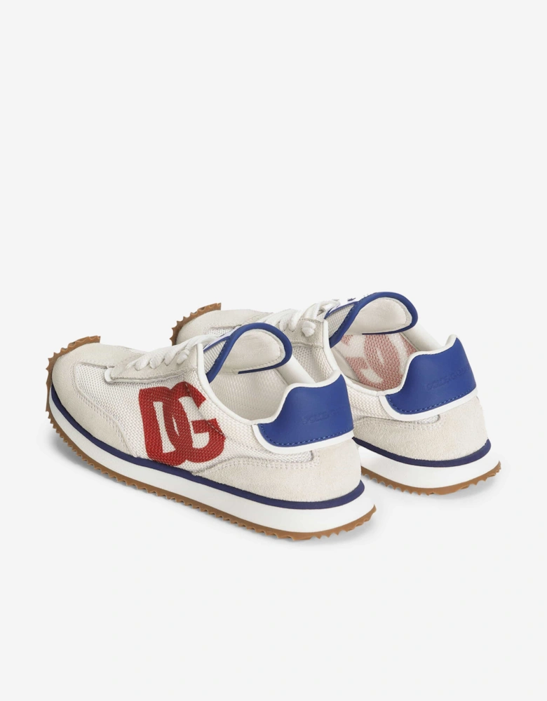 Boys Mixed Material DG Cushion Trainers in White