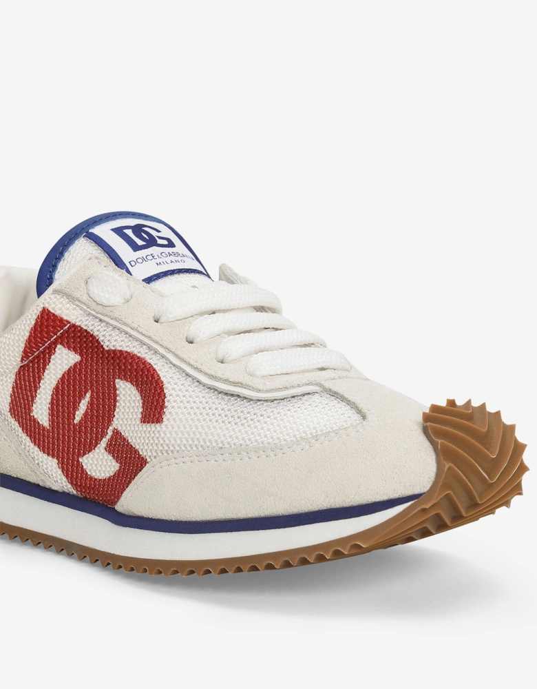 Boys Mixed Material DG Cushion Trainers in White