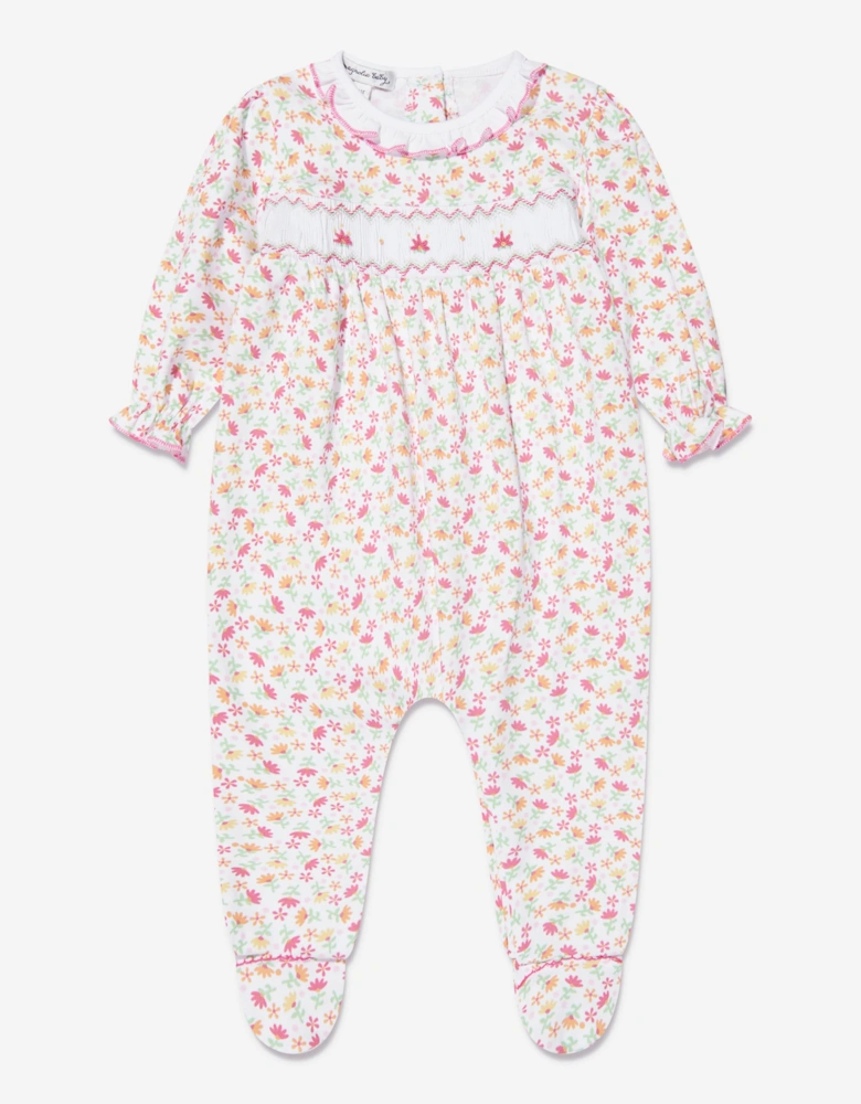 Baby Girls Smocked Babygrow in Pink