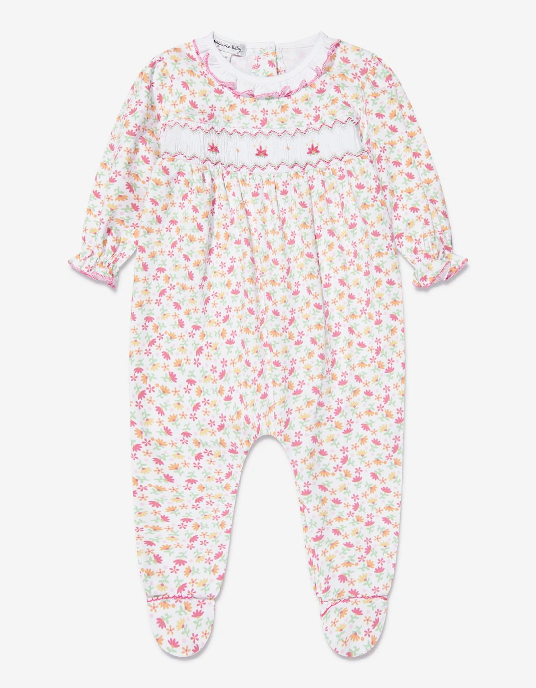 Baby Girls Smocked Babygrow in Pink, 5 of 4