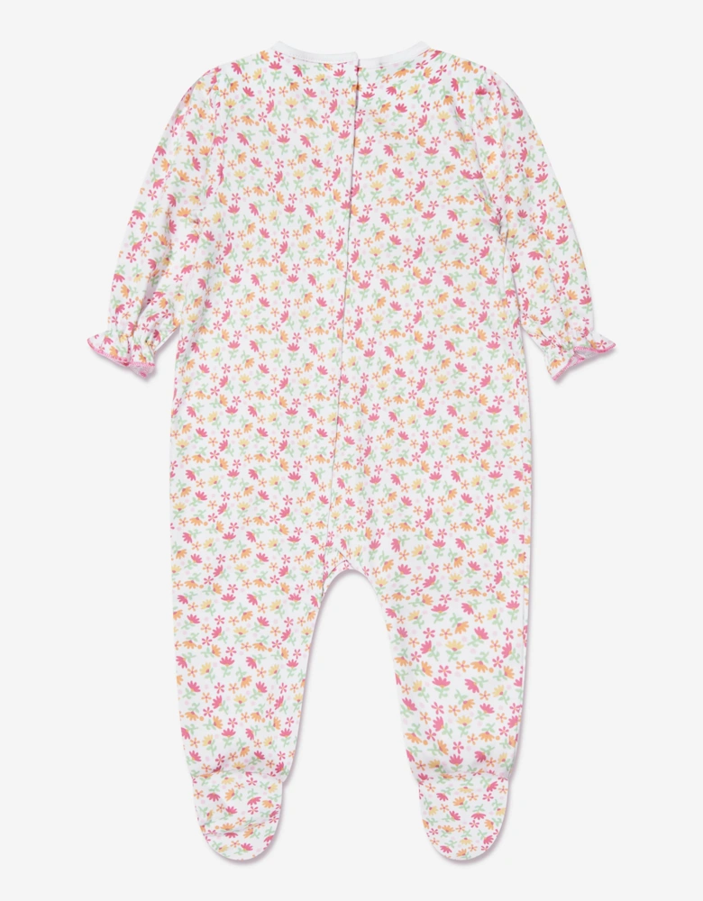 Baby Girls Smocked Babygrow in Pink