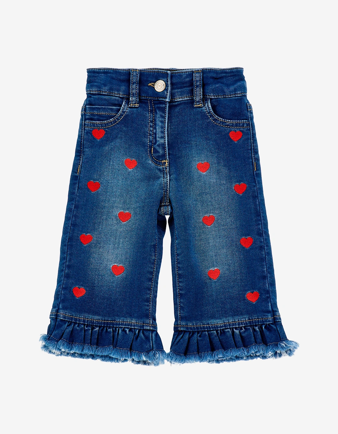 Girls Heart Denim Fleece Jeans in Blue, 5 of 4