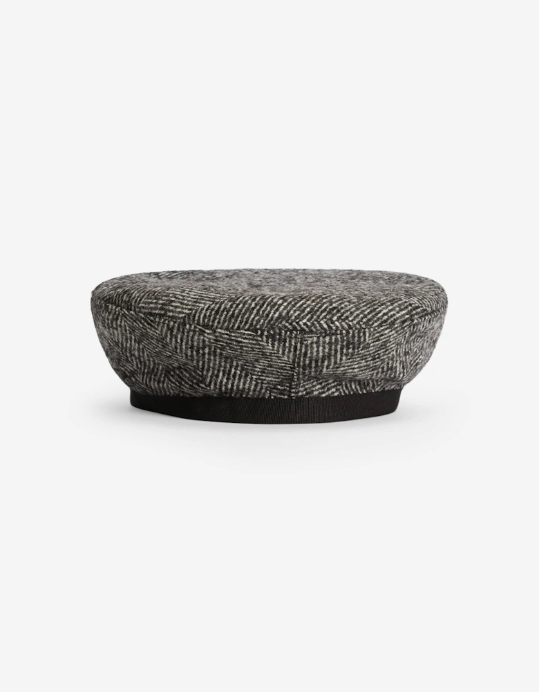 Girls Wool Logo Beret in Grey