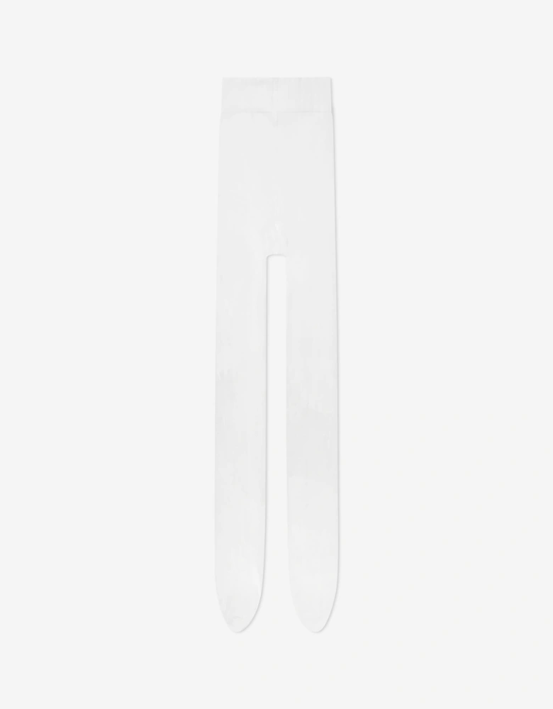 Girls Romantic Dot Tights in White