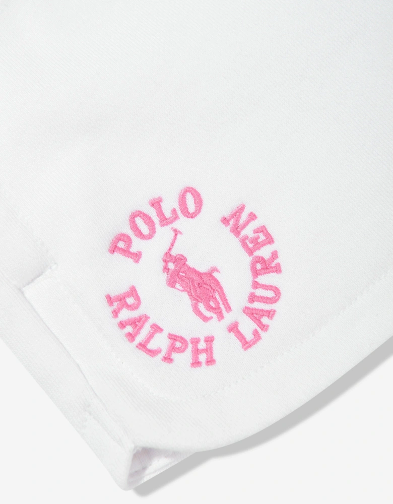 Girls Athletic Logo Shorts in White