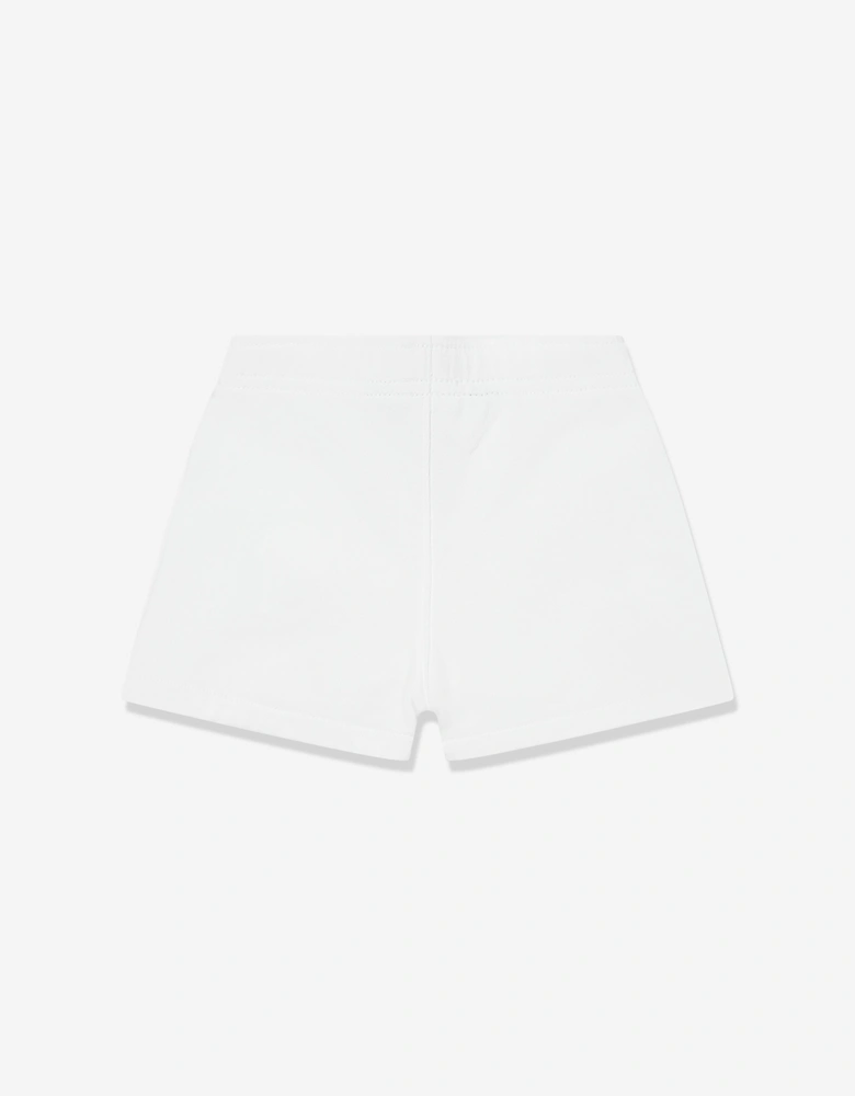 Girls Athletic Logo Shorts in White