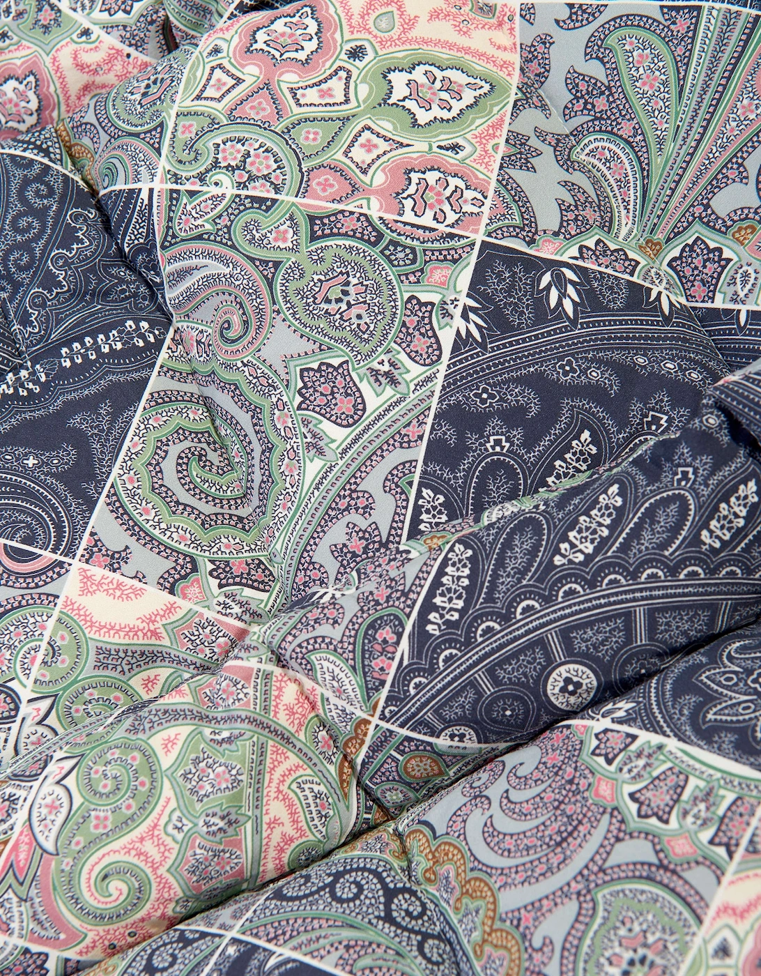 Kids Paisley Puffer Jacket in Blue