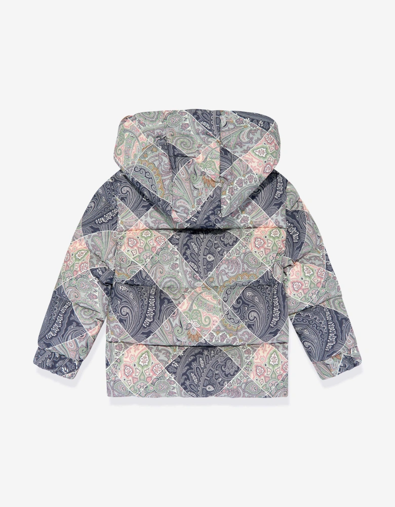 Kids Paisley Puffer Jacket in Blue