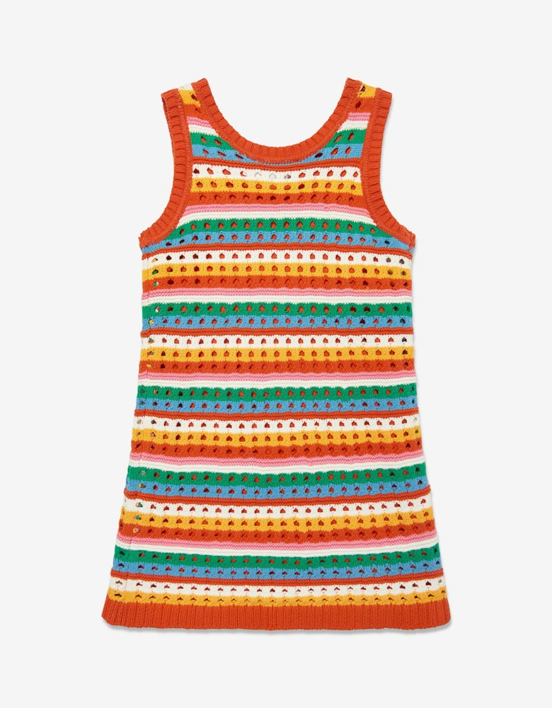 Girls Knitted Logo Dress in Multicolour