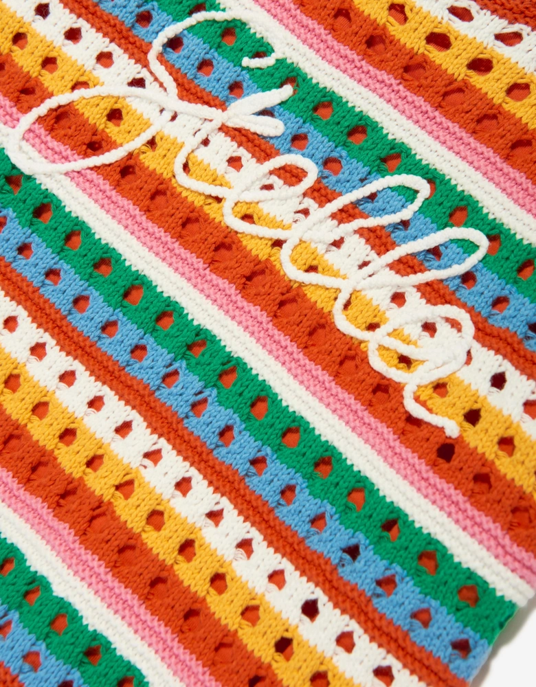 Girls Knitted Logo Dress in Multicolour