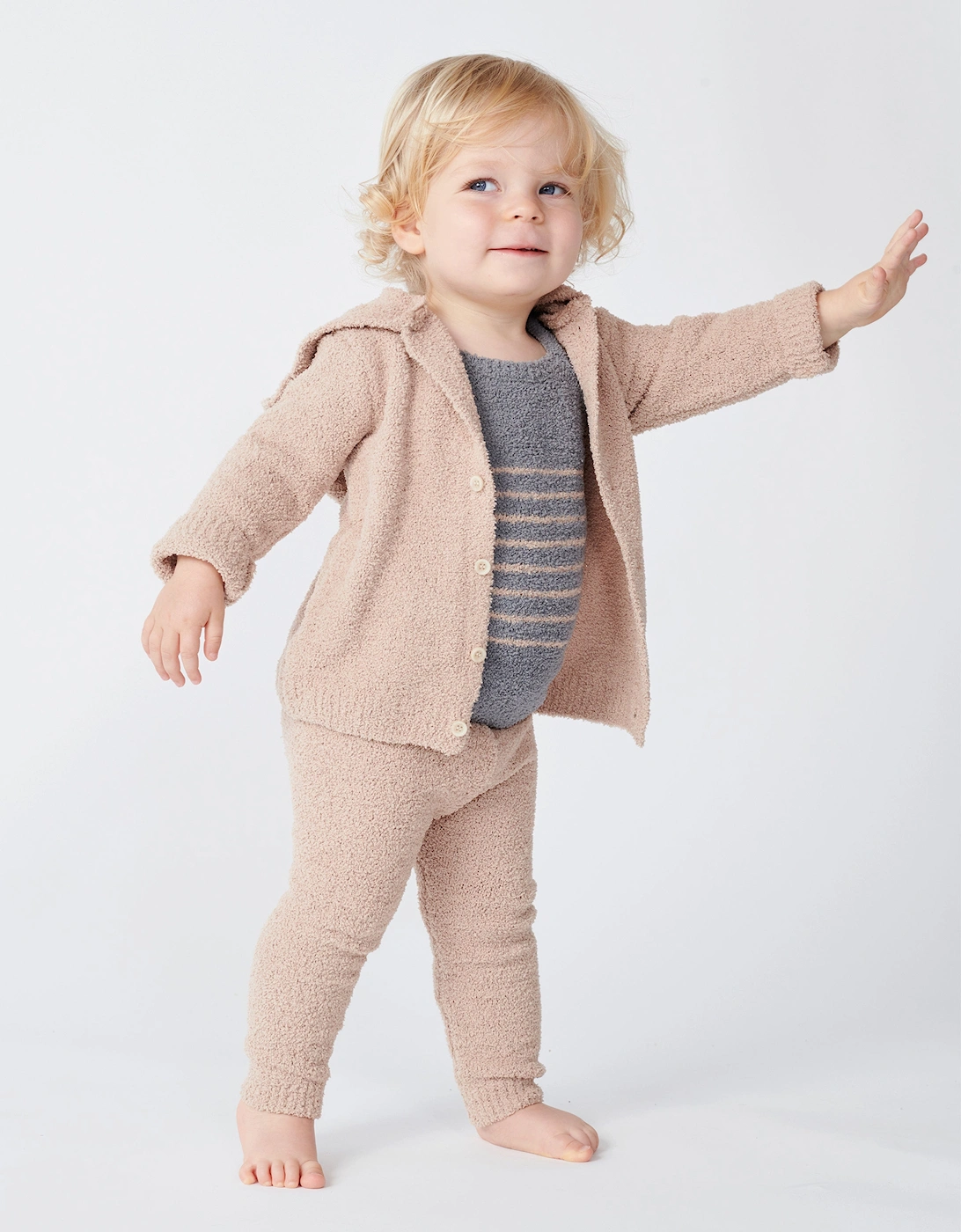 7AM Enfant Baby Fuzzy Leggings in Beige