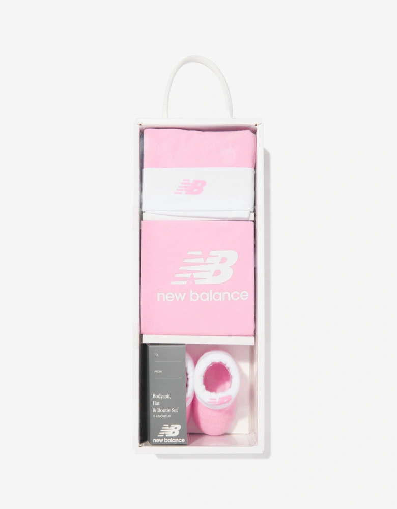 Baby Girls Stacked Logo Bodysuit Set in Pink