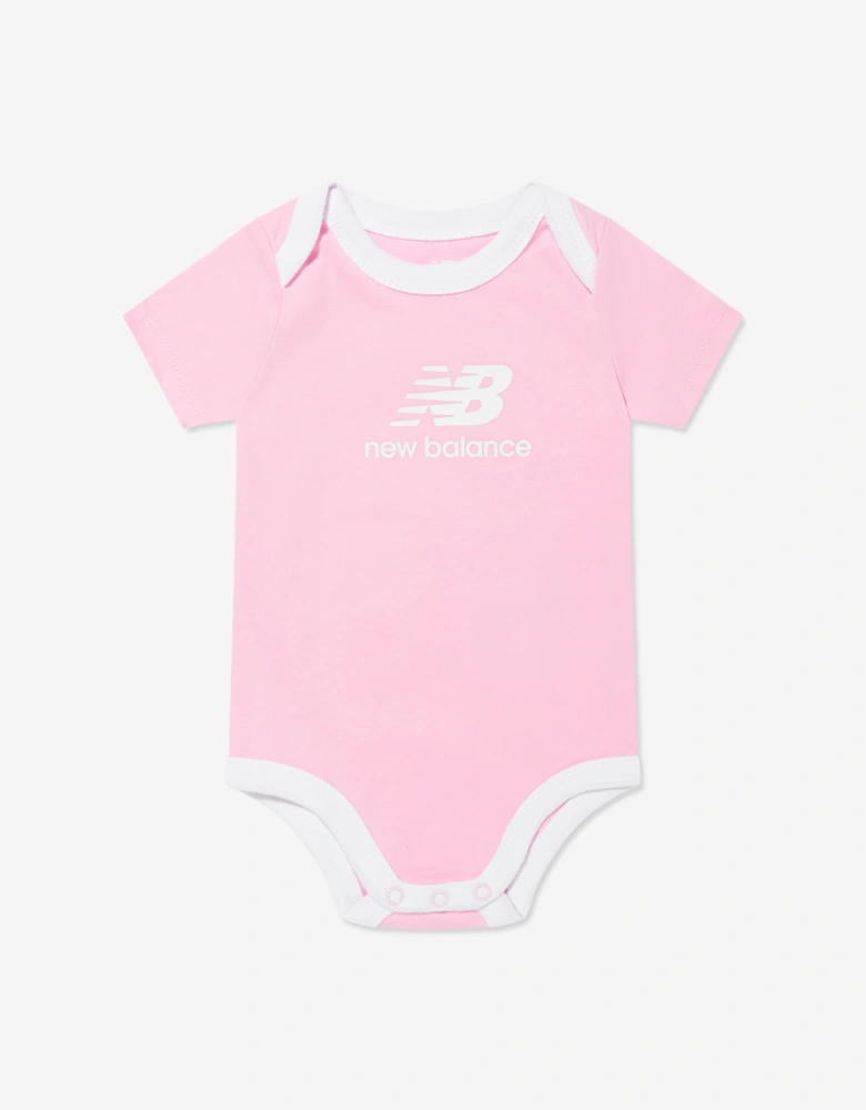 Baby Girls Stacked Logo Bodysuit Set in Pink