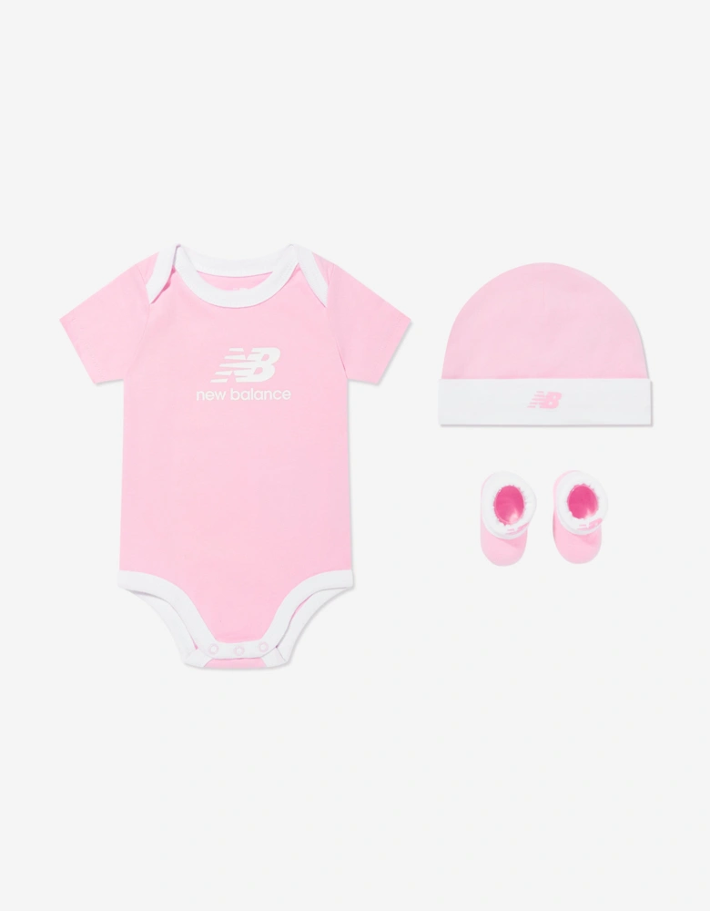 Baby Girls Stacked Logo Bodysuit Set in Pink