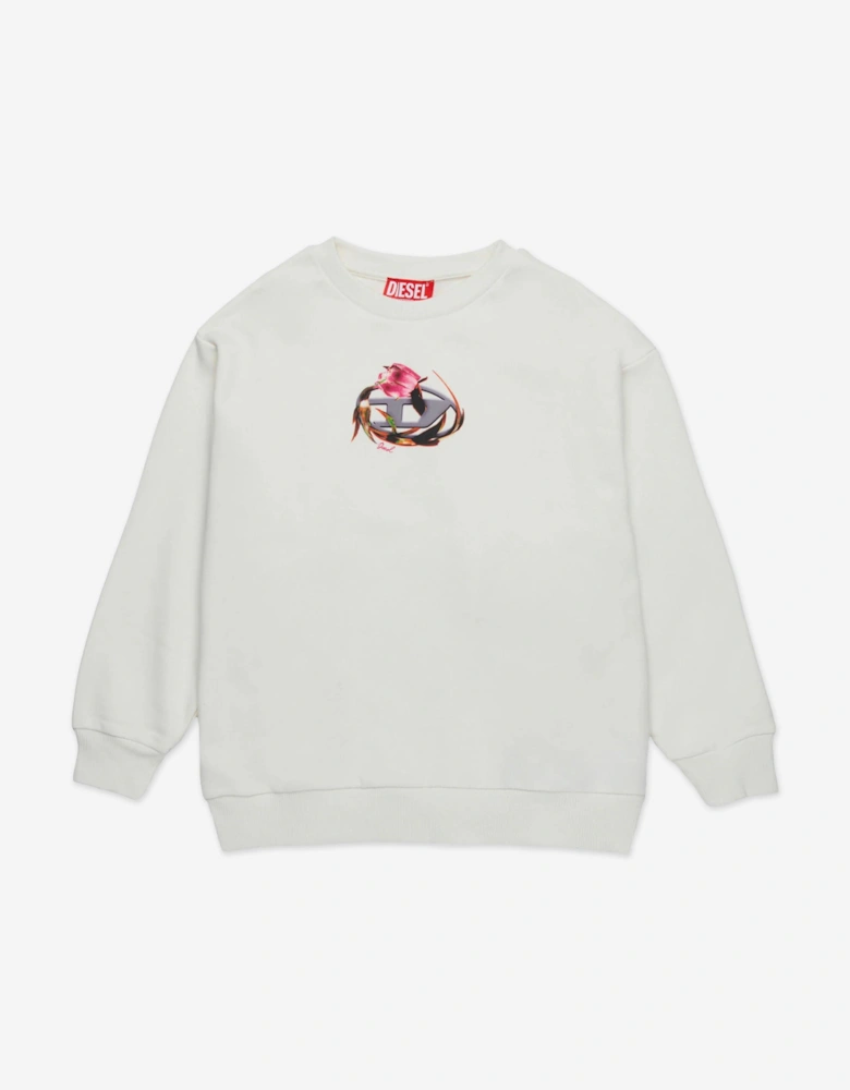 Girls Seruffix Logo Sweatshirt in Grey