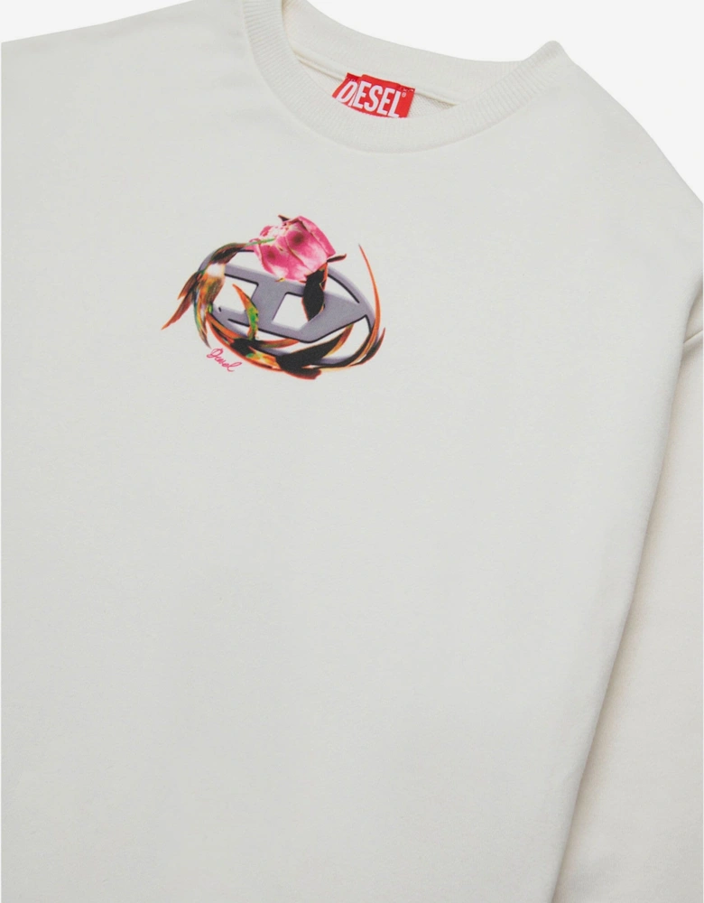 Girls Seruffix Logo Sweatshirt in Grey