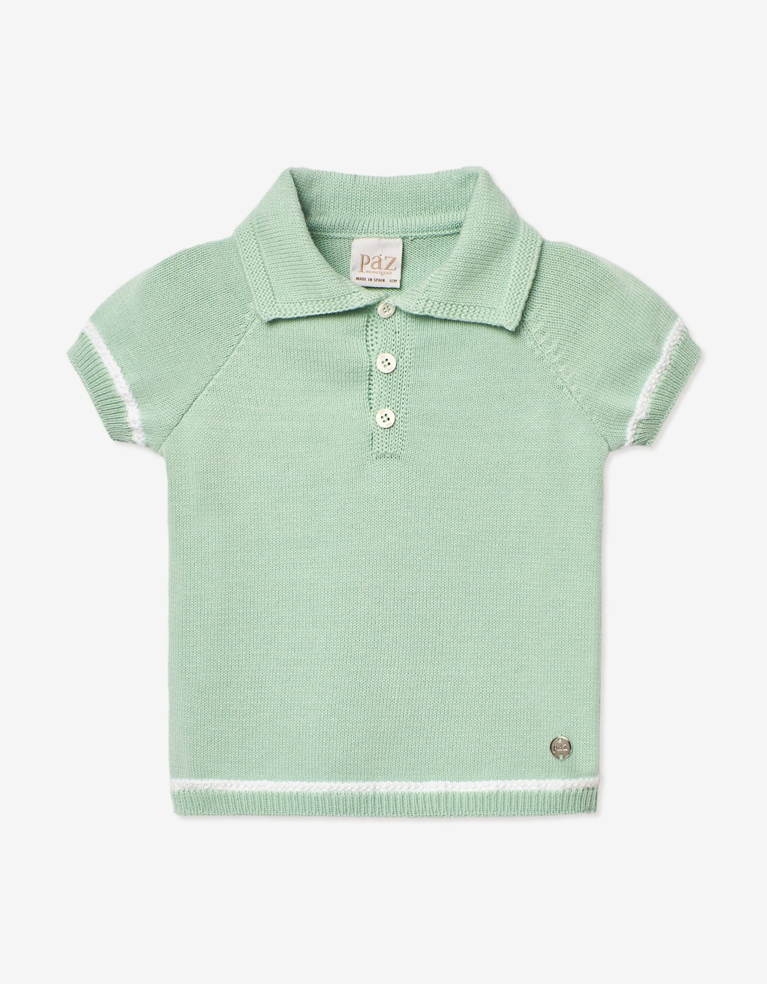 Boys Knitted Polo Shirt in Green, 5 of 4