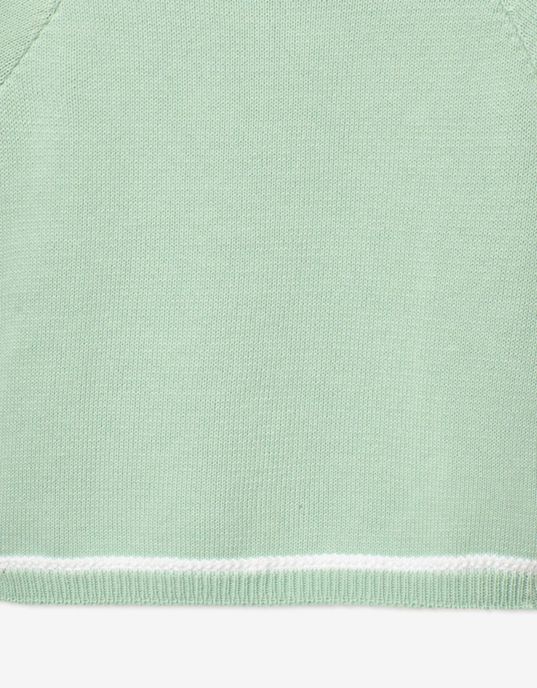Boys Knitted Polo Shirt in Green