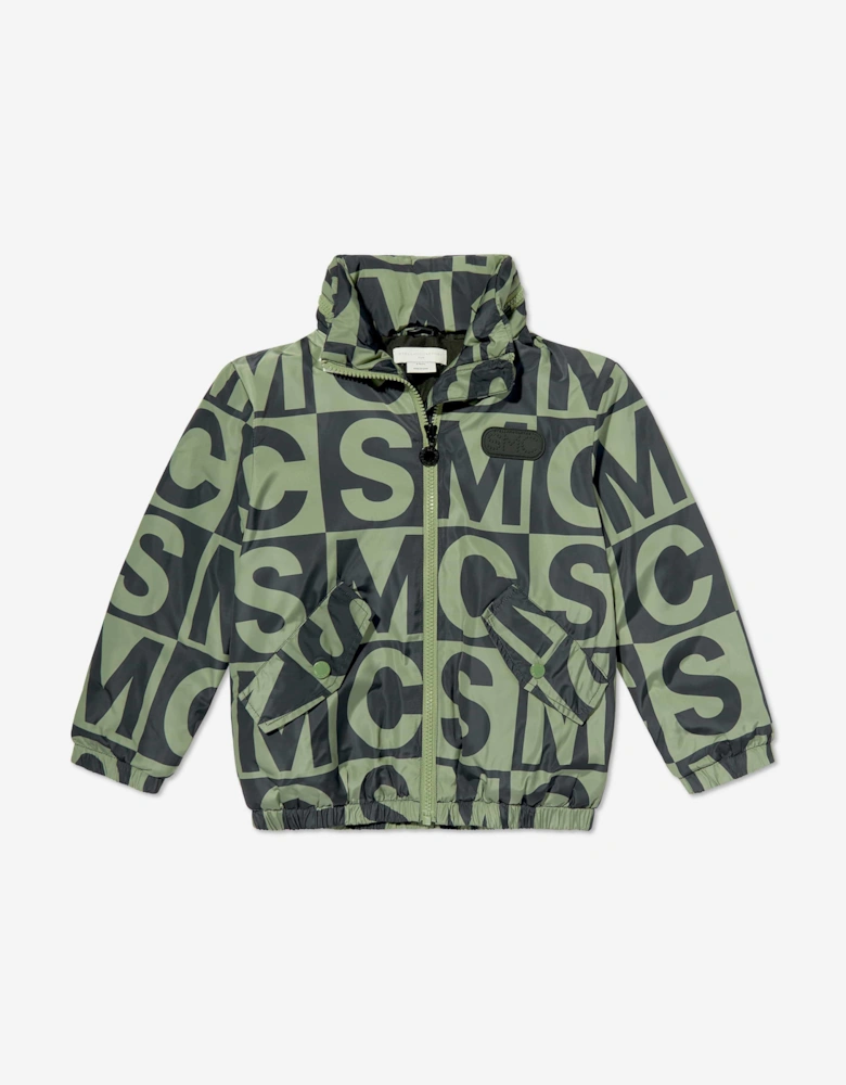 Boys Logo Block Jacket in Green