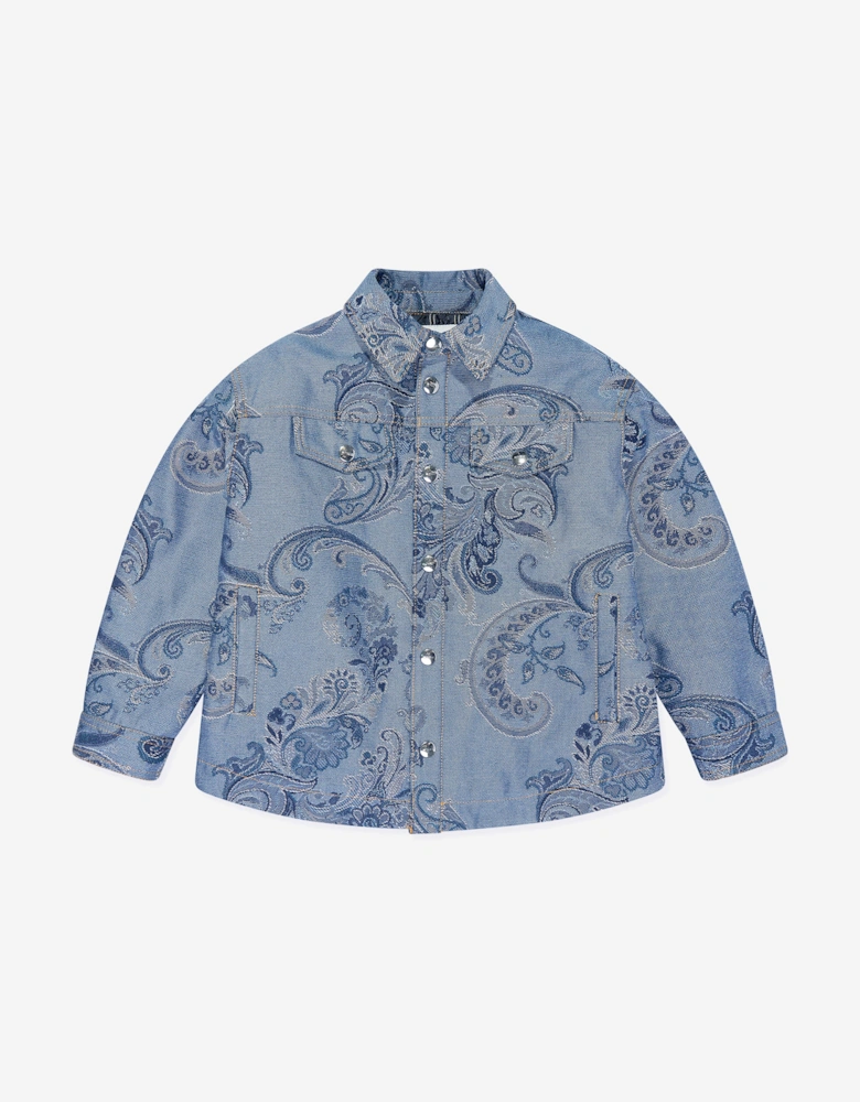 Kids Paisley Print Jacket in Blue