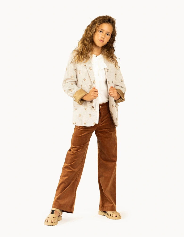 Girls Corduroy Trousers in Brown