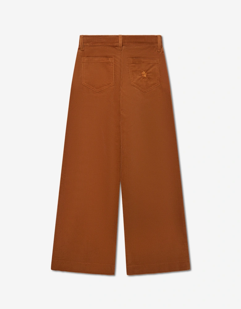 Girls Corduroy Trousers in Brown