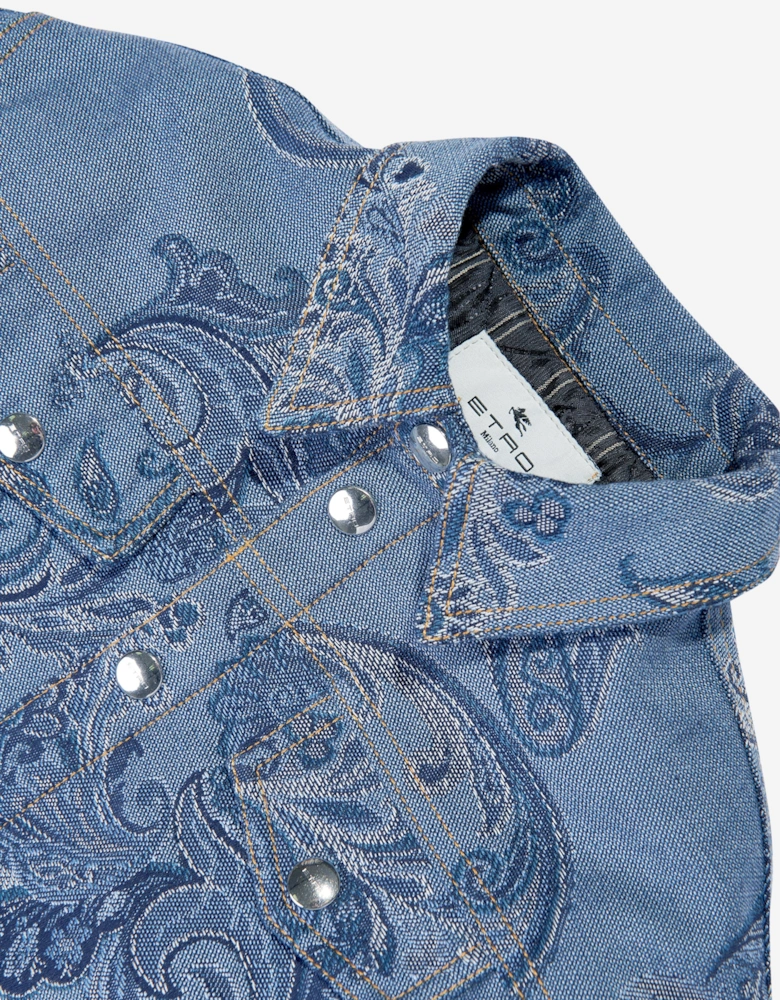 Kids Paisley Print Jacket in Blue