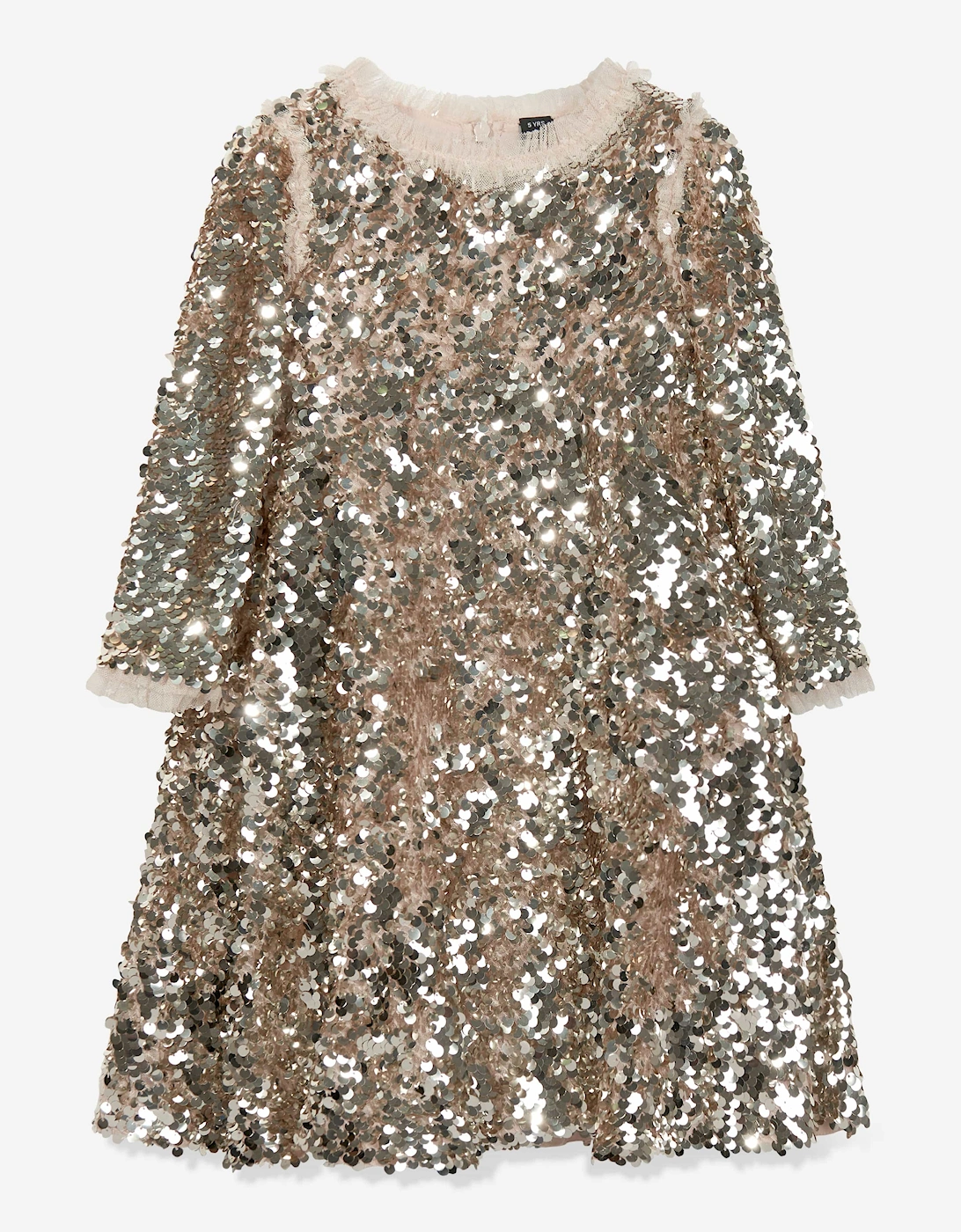 Girls Hallie Sequin Dress in Gold, 5 of 4
