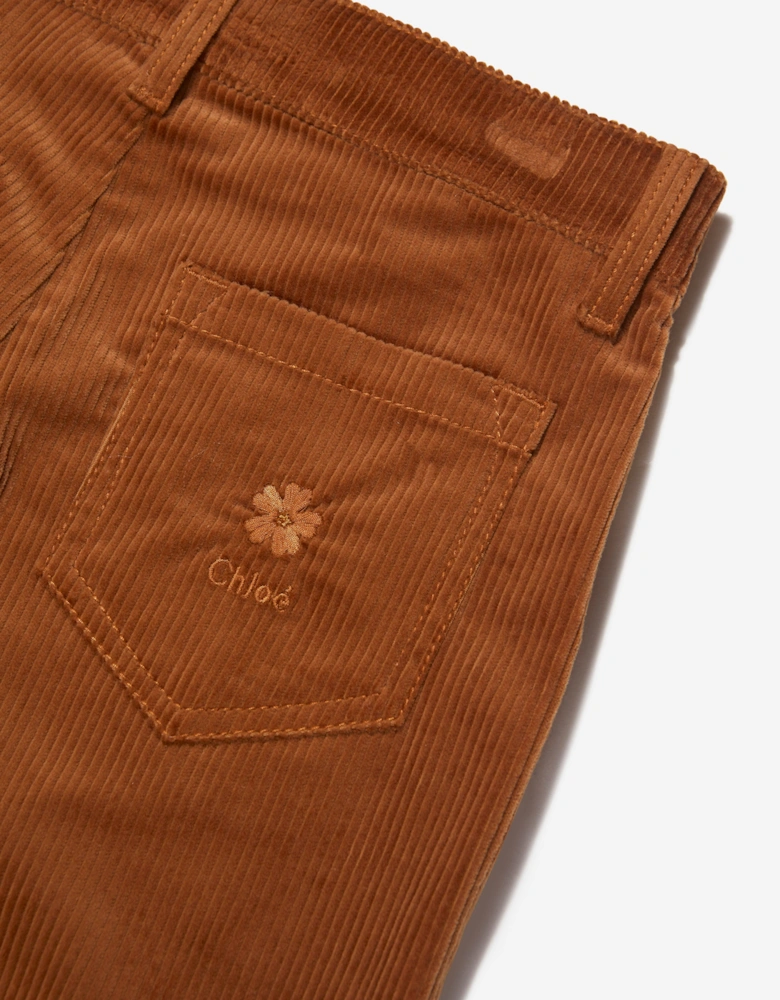 Girls Corduroy Trousers in Brown