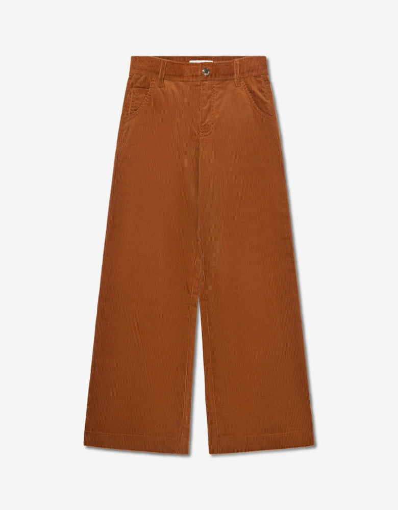 Girls Corduroy Trousers in Brown