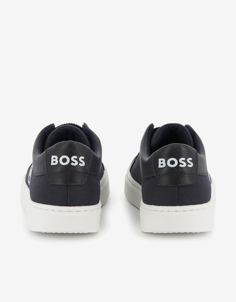 BOSS Boys Double B Logo Trainers in Navy