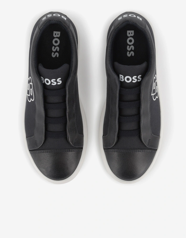 BOSS Boys Double B Logo Trainers in Navy