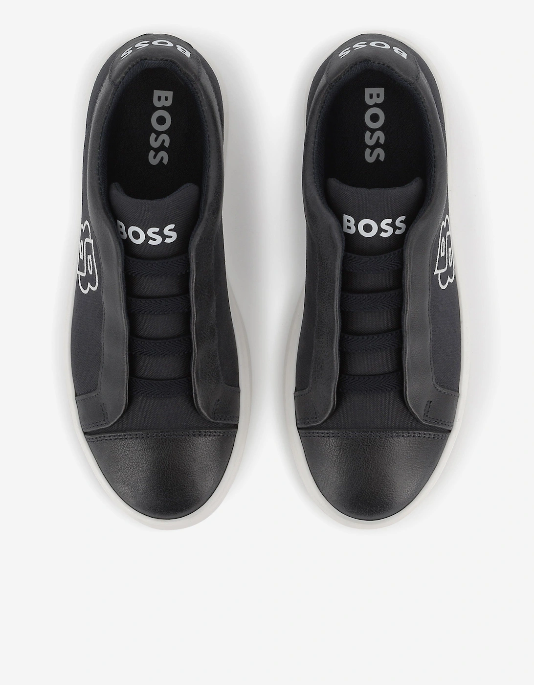 BOSS Boys Double B Logo Trainers in Navy