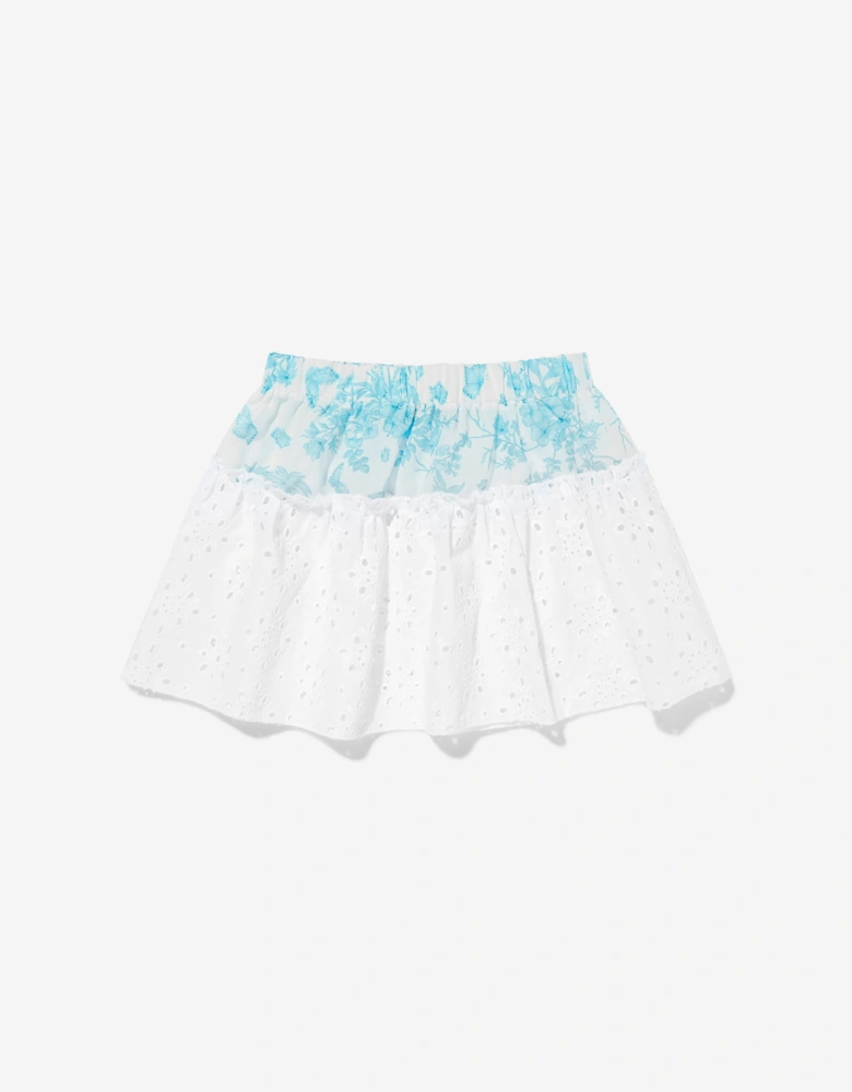 Girls Butterflies Skirt in White