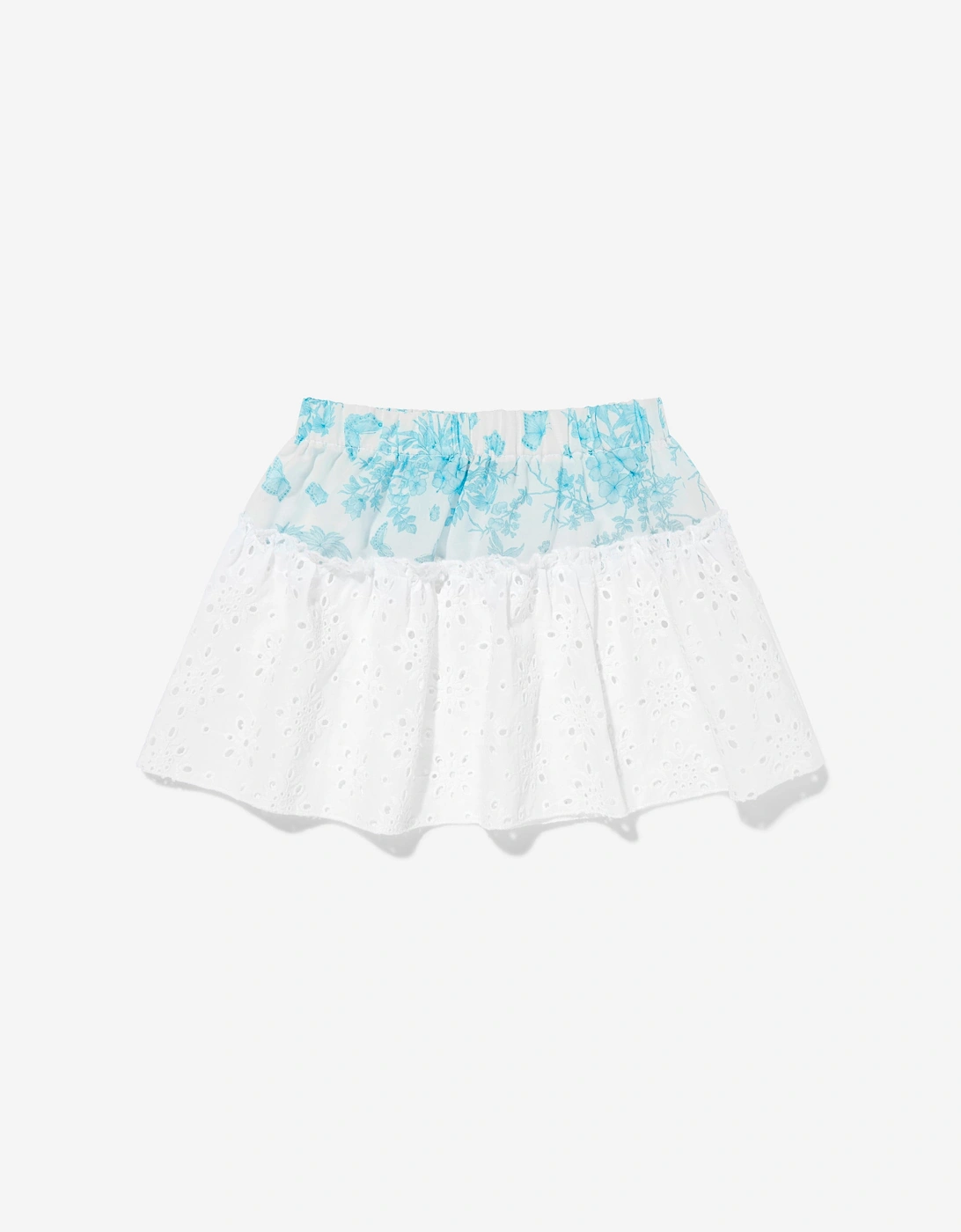 Girls Butterflies Skirt in White